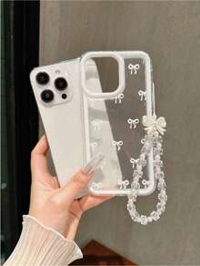 Bow-Knot 1pc Apple Daisy Straight Edge Precision Hole Punch Fashion Phone Case Compatible With Iphone 15 Pro Max, 14 Plus, 13 Pro Max, 12, 11, 7G, 7P, IX, XR, XS Max