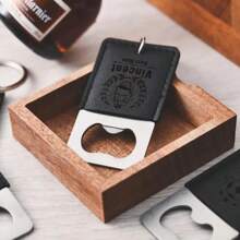 1pc Personalized Leather Bottle Opener, Groomsman Gift, Creative Groomsmen Gift, Wedding Gift, Engraved Bottle Opener Keychain, Custom Bottle Opener Keychain, Logo Bottle Opener, Bottle Opener Keychain, Gifts For Boyfriend, Gifts For Him, Birthday Gift