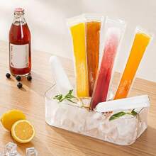 50 piezas Bolsa desechable para paletas, molde de cubitos de hielo, bolsa sellada con cremallera, palito de yogur, bolsa para paletas de jugo, suministros de cocina, esencial para verano, Halloween y Navidad