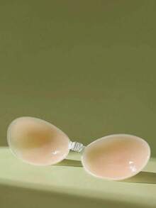 女士隐形无肩带硅胶文胸粘性胸垫，适用于细肩带连衣裙和婚纱，A/B 罩杯加厚胸部增强，夏季聚拢效果，轻薄透气隐形乳贴 - 彩色 - 查看 3