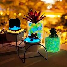 500 piezas de piedras de jardín luminosas, piedras brillantes de colores, para jardín, césped, patio, camino exterior, pasillo y decoración de acuario. Piedras luminosas perfectas para pecera, sendero, maceta, planta, entrada de automóviles, decoración del hogar, decoración navideña (estilo de color aleatorio)