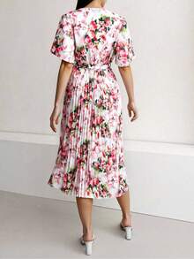 Vestido de Verano con Estampado 3D Floral para Mujer - Ideal para Vacaciones - Rosa - Ver 2