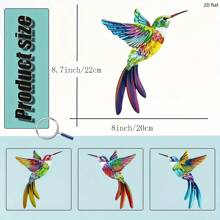 4pcs/Set 3D Metal Hummingbird Wall Decor, Vibrant Colorful Metal Garden Decor For Outdoor Patio