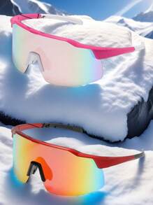 015068863-0003-YG90562 1pc Adjustable Rubber Soft Nose Pad Cycling For Women, Extra Large Frames In Leopard, Polka Dot, Neon, Nude, Rose Red, Art Prints, Outdoor Wind-Resistant Color Block, Cow, Zebra Striped, Gradient, Polycarbonate Anti-Explosion Lenses, Glasses, Casual, Fashion Glasses With Silicone Non-Slip Pads Autumn Accessories Goggles
