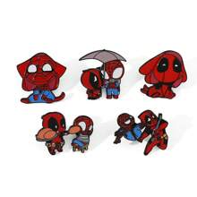 Disney 1/5 Stück Cartoon Figur Ansteck-Set, personalisierter Spinne-Man Deadpool Emaille-Pin, Rucksack, Kleidung, Schmuckzubehör, Metall-Abzeichen, Geschenke für Freunde, Rucksack für die Schule