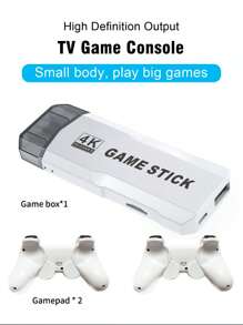 1 Set Of Home TV Game Console 4K HD Wireless Two-Player Game Controller Nostalgic Arcade Joystick Built-In 30000 Classic Retro Games PS1/GBA/FC And Other 23 Simulators Plug And Play Game Stick No Need For Network Game Box Can Be Archived Video Game Console Party Gathering Interactive Supplies