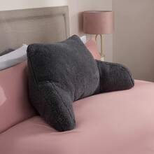 Teddy Fleece Cuddle Cushion Soft Cosy Bed Pillow - Cream - View 4