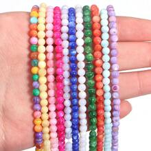 1 pièce Brin de perles de coquillage colorées de 4 mm, environ 93 perles, convient pour la fabrication de bracelets, colliers, bijoux DIY, été
