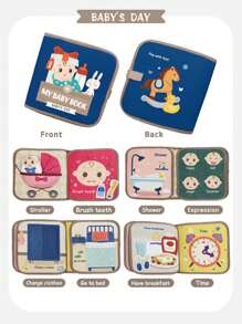 1pc Baby Soft Cloth Book With Sound, Fruit, Vegetable And Animal Cognition, Bite & Tear Resistant, Early Educational Toy For 0-1 Year Old