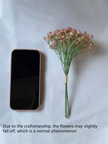 3pcs/Set Artificial Baby's Breath Flower Bouquet With Stems, Real Touch Fake Flowers For Home Office Decoration, Wedding Party Bridal Shower Decor, Valentine Day, Gift Gifts Birthday Graduation - Pink - View 5