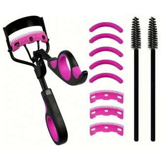 11pcs Eyelash Curler Set Includes 8 Replacement Pads And 2 Lash Combs, Makeup Tools Kit For Eyelash Curler, Lash Comb, Eyebrow Brush, Eyebrow Scissors - Christmas Gift For Women