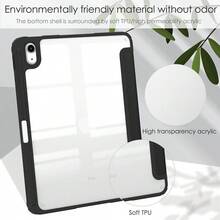 平板电脑保护套，带透明亚克力外壳，兼容 iPad 10 10.9 英寸/第 11 代 A16/Mini67/Galaxy Tab S9FE 10.9 S10+S7 FE Lite 12.4 英寸/Redmi Pad SE 11 Mipad6/6pro 11''/Mipad 7/7pro 11.2 - 黑色 - 查看 9