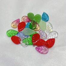 50Pcs A Bag 11x18mm New Green Color Leaf Crystal Glass Beads For DIY Jewelry Leaf Charms Necklace Earring Making