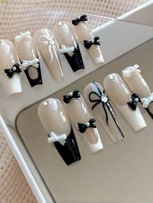Mini Fragrant Faux Pearl Bow Nail Art Decorations, Sweet And Cute, Clown Bow Design, Small And Exquisite. Nail Art Supplies, Nail Art Decorations, Nail Art Gems. Nails - Multicolor - View 3