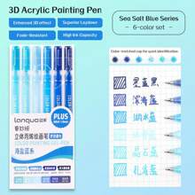 6 Colors Languo Feutre Acrylique Paint Markers Pens Stationery Acrylic Gel Pen 1.0mm For Rock Ceramic Glass Wood Drawing Writing Art Supplies Back To School