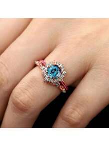 2 Stücke luxuriöser und eleganter farbiger Ring, perfekt für verschiedene Anlässe, wie Partys, Treffen oder Bankette - ohne Verpackung