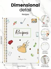 Trees NEUES B5 Täglich Rezepttagebuch Notizbuch, 1 Stück einfach zu beschreibendes farbiges Hardcover-Rezeptbuch für die persönliche Familie, 174 Seiten, Schul- und Bürobedarf, Rückkehr zur Schule - Verschiedenfarbig - Übersicht 9