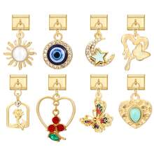 1件吊坠式DIY模块化互扣手链，饰有蝴蝶、爱心、花朵、星座元素，适合作为派对礼物送给朋友/情侣，适用于圣诞节、新年、万圣节、情人节等场合，设计精美，不锈钢材质，本地制造，实用时尚，圣诞节和万圣节必备单品，沉稳的秋日色调，圣诞风格