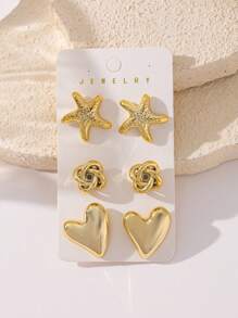 Ensemble de boucles d'oreilles de style de luxe, populaire style d'étoile européen et américain