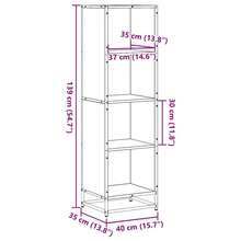Bücherregal Schwarz 40x35x139 cm Holzwerkstoff - Schwarz - Übersicht 8