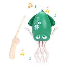 1 Stück Niedliches Kraken-Krabbel-Spielzeug für Kinder mit Hinderniserkennungsfunktion, interaktives tanzendes und laufendes Spielzeug, Musik spielender sensorischer Oktopus, Angelspiel als Geburtstagsgeschenk für Jungen und Mädchen