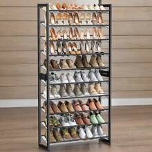 SONGMICS Shoe Rack, 10-Tier Shoe Organizer, Metal Rack For Garage, Set Of 2, 5-Tier Stackable Shelf, With Adjustable Flat Or Angled Shelves, 40-50 Pairs - 黑色 - 查看 3