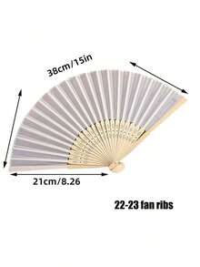 1/2/5把丝绸手扇，纯色折扇，竹扇装饰配件，适合作为结婚礼物、DIY桌面装饰、生日礼物、毕业礼物，22-23根扇骨（随机）