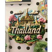 1pc Scenic Thailand Phuket Grand Palace, Chiang Mai Temple, Elephant, Food Resin Refrigerator Magnets, Travel Souvenir, Home Decor For Office, Bedroom, Cabinet, Meaningful Creative Gift