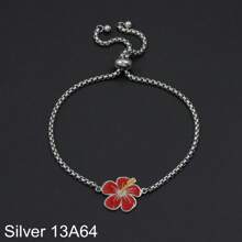 1 Stück verstellbares Armband mit geätzten Hibiskusblumen für Frauen und Mädchen, Hawaii Guam Puerto Rico PR Guadeloupe Insel Schmuck
