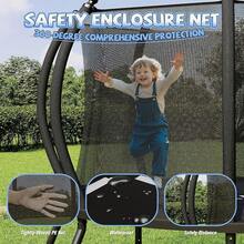 Recreational Outdoor Trampoline – 8FT To 16FT Sizes With Enclosure Net & Ladder, Quick Connect Frame, ASTM Certified - Blue - View 4