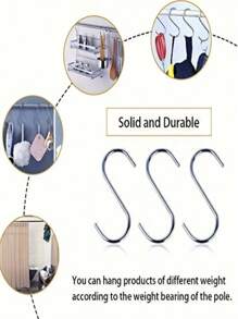 5/10/20/30/50PCS S-Shaped Metal Hooks,Heavy Duty Stainless Steel S-Hook With Scratch Resistant Cap - Small S-Shaped Hooks For Hanging Kitchen Utensils, Pans, Pots, Clothes, Bags, Towels, Plants,Adjustable, Wall Mounted Accessory Organizer(Random Color) Back To School