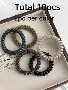 100个/包 女士高弹螺旋发圈 - 无痕、不伤发,采用耐用塑料制成,适合日常扎马尾辫 - 彩色 - 查看 16