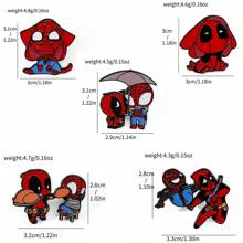 Disney 1/5 Stück Cartoon Figur Ansteck-Set, personalisierter Spinne-Man Deadpool Emaille-Pin, Rucksack, Kleidung, Schmuckzubehör, Metall-Abzeichen, Geschenke für Freunde, Rucksack für die Schule