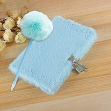 1/2 件粉色毛绒 A5 可锁日历笔记本，软封面梦幻日历簿，学校用品日记本（含圆珠笔），学校用品，返校 - 彩色 - 查看 15