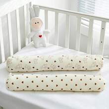 2 件圆柱形枕头、侧睡床栏杆垫、可拆卸长枕垫、床头板靠背垫