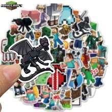 50pcs MINECRAFT Officially Licensed DIY Vinyl Sticker Cartoon Minecraft Dungeons Building Game Label High Quality Waterproof UV Scratch Resistant Decoration Stickers For Laptop Bottle Skateboard Great For Mom Dad Grand Mother Father Teacher Sister Brother Boy\GirlFriend Funny Valentine's Day Gifts