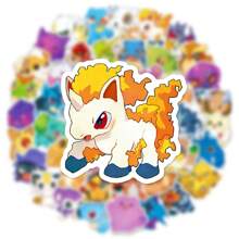 pokemon 50Pcs Cute Cartoon Anime Pokemon Stickers Kids Toys Kawaii Poke Ball Pikachu Decals Skateboard Laptop Waterproof Sticker Room Decor Home Decor Wall Decor