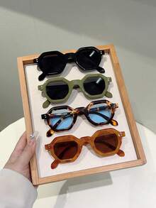 1 件女士新款复古眼镜，多色眼镜，全框时尚眼镜，女士休闲装饰眼镜 - 彩色 - 查看 10