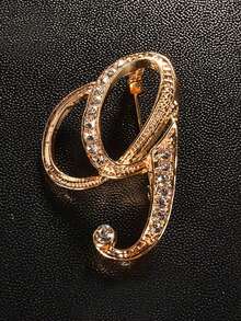 1 件 A-Z 字母胸针，欧式水钻别针，合金材质，镶嵌闪亮宝石，非常适合搭配西装、衬衫、夹克、连衣裙，展现优雅与时尚背包，适合学校办公室配饰珠宝圣诞节万圣节衣服别针有趣可爱的教师礼物 - 彩色 - 查看 26