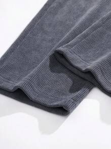 Men's Spring Autumn Corduroy Casual Straight Leg Pants With Printed Pattern, Loose Fit And Versatile