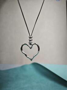 1 Stück lässige, vielseitige Halskette mit Herzanhänger aus Legierung für Damen