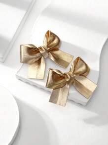 1 Paar Mädchen goldener Glitzer Haarspange mit Schleife, Stoff Schleife Haarspange, goldene Haarbögen für Mädchen, goldglänzende Haarspangen, funkelnde niedliche Haarspangen mit kurzem Schweif, Kinder Baby Haraccessoires, perfekt für Alltag oder Partys