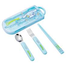 Miniso Sanrio Cinnamoroll Series Portable Sliding Lid Flatware Set, Including Chopsticks, Spoon, And Fork, Convenient And Hygienic, Suitable For Daily Use Or As A Gift For Friends And Family (1 PC)