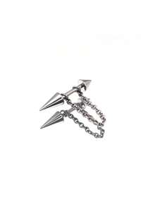 1PC Spike Helix Earring With Removable Chain Stainless Steel Earrings Helix Piercing Cartilage Piercing Gift Jewelry Punk Style Body Jewlry