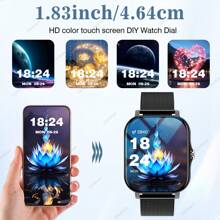 LOMAXFR Smartwatch,Multifunctional Sports Smart Watch, Wireless Calls & Music, Step Counter, Message Notifications, Sedentary Reminders, Alarm Clock, And Multiple Watch Face Wallpapers. Compatible With Android And IOS, Unisex, Perfect As A Mother's Day Gift.