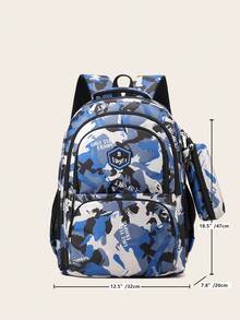 3 件套返校书包套装 Kapybara 印花背包休闲背包 & 斜挎包 & 笔袋多件背包带笔记本电脑隔层书包简约休闲多用途背包钱包拼布高档耐用尼龙书包大号可调节肩带防水宽敞多口袋书包轻便便携式拉链背包背包毕业生&男孩&女孩户外&旅行&非常适合上学（图案方向随机） - 彩色 - 查看 10