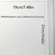 20Sheets, Watercolor Paper Textured Surface Watercolor, Acid-Free, (140lb/300gsm) Art Sketch Paper For Painting & Drawing, Wet, Mixed Media,Back To School,School Supplies
