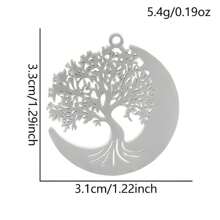 2pcs Fashionable 304 Stainless Steel Gold/Silver Plant & Flower Pattern Pendant, Vacuum Electroplated Durable Craft, Suitable For Necklace, Earrings, DIY Jewelry Making