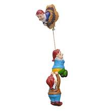 异想天开的矮人精灵花园雕像套装 - 3 件树脂树拥抱，庭院攀爬侏儒雕像礼物，户外花园仙女精灵装饰，草坪异想天开的侏儒装饰雕塑，露台悬挂侏儒 - 彩色 - 查看 7