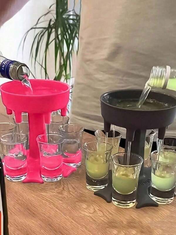 Dispensador y soporte para chupitos, dispensador de vino, embudo de vino dispensador de bebidas creativo, adecuado para vino y cerveza, soporte para bebidas, suministros de decoración para fiestas, suministros de decoración navideña (vasos no incluidos)